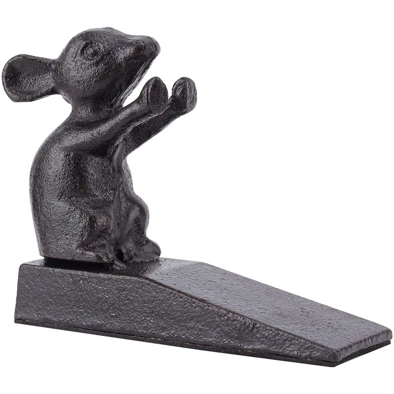 Earl Diamond Heavy Duty Cast Iron Cute Mouse Door Stops | Decorative Cute Animal Statue Metal Door Stopper Wedge, with Non-Slip Mat for Home Office Commercial - Image 1